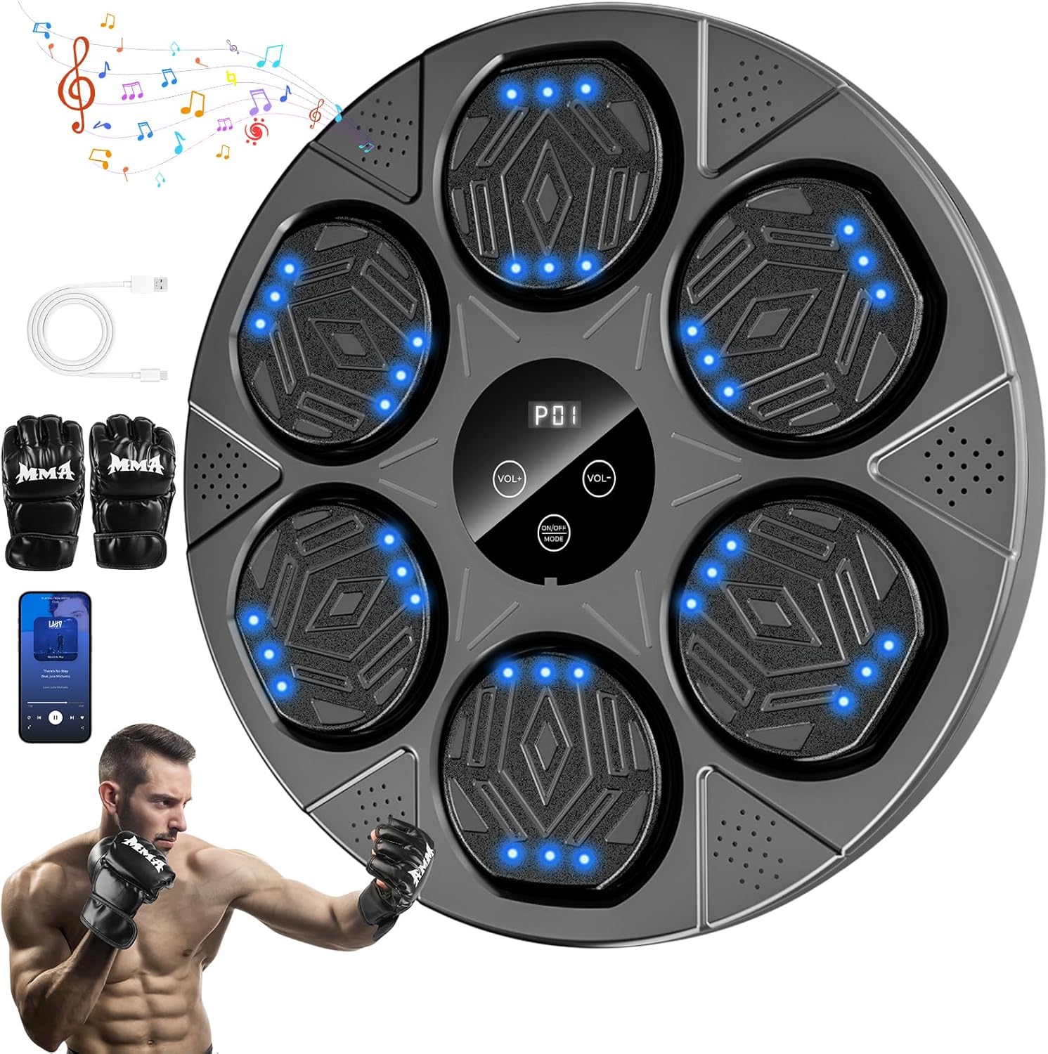 Smart Bluetooth LED Boxing Trainer for Home Gym