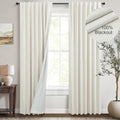 Room Darkening Curtains 72 in Long 2 Panels - Heavy Linen Blackout