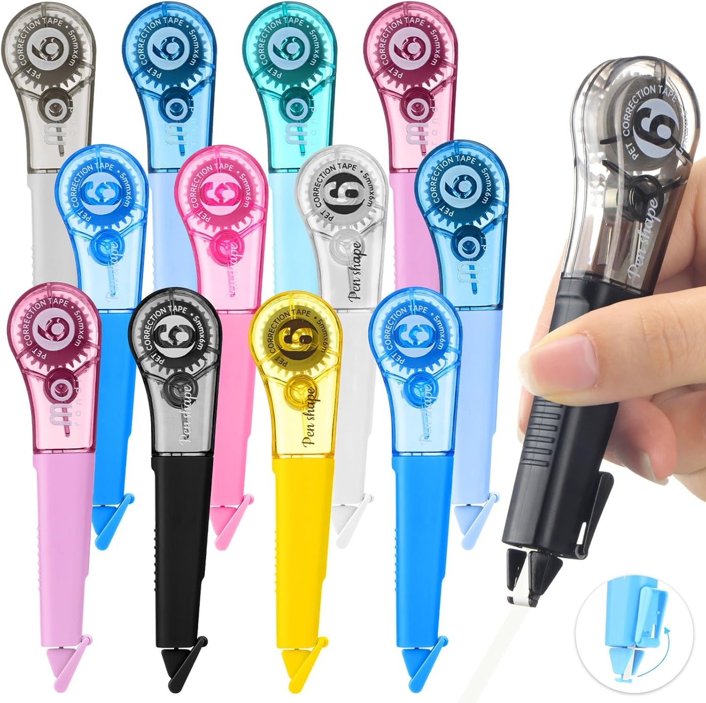 9 Color Correction Tape Pens - Quick & Easy 236 correction for School & Office