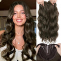 Hair Toppers for Women 20 in Hand-Tied Breathable Side Bangs - Dark