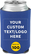 Custom Collapsible Beer Can Coolers 4mm Set of 100 - Royal Blue