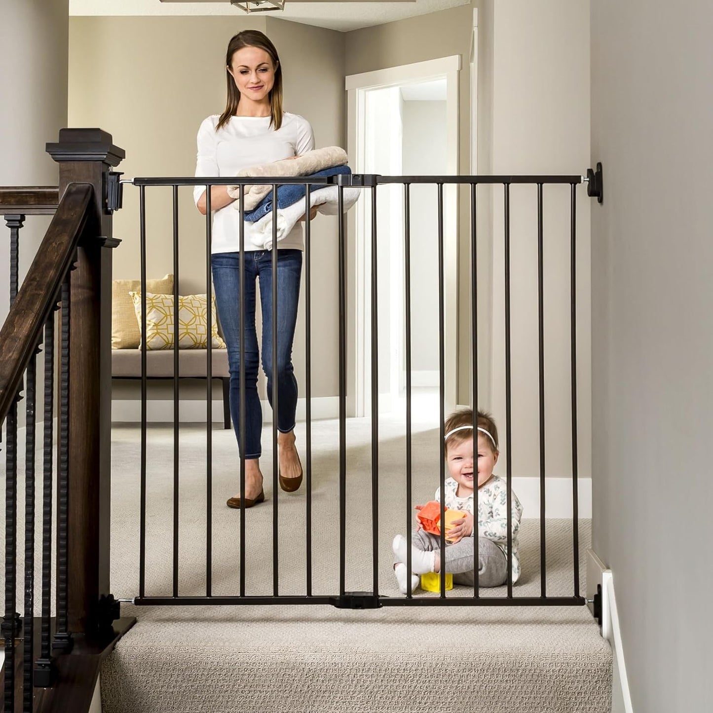 Regalo 2-in-1 Extra Tall Walk Through Baby Gate for Safety