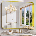 FORBATH 48x40 Inch Bathroom Mirror Brushed Gold Frame - Dual Vanity