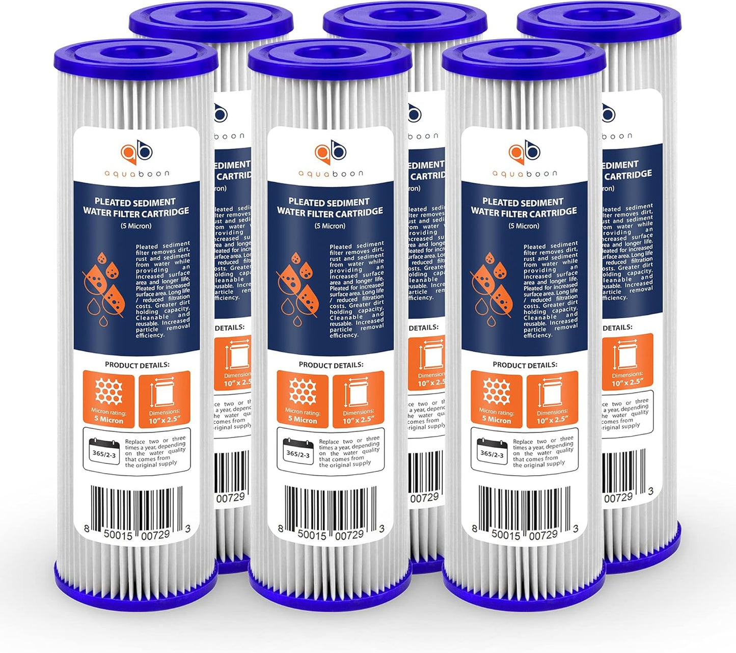 Aquaboon 5 Micron Whole House Pleated Sediment Filter Cartridge