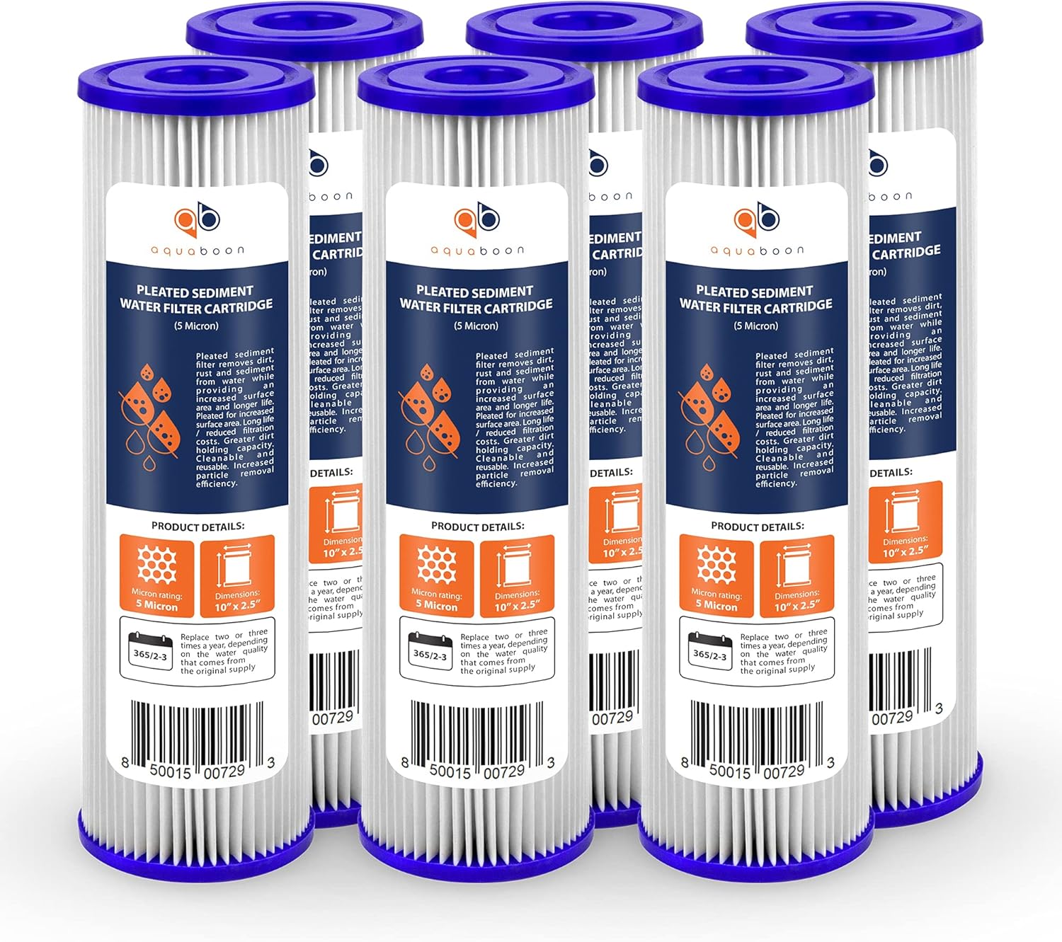 Aquaboon 5 Micron Whole House Pleated Sediment Filter Cartridge