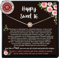 Personalized Sweet 16 Necklace for Girls - 925 Sterling Silver Gift