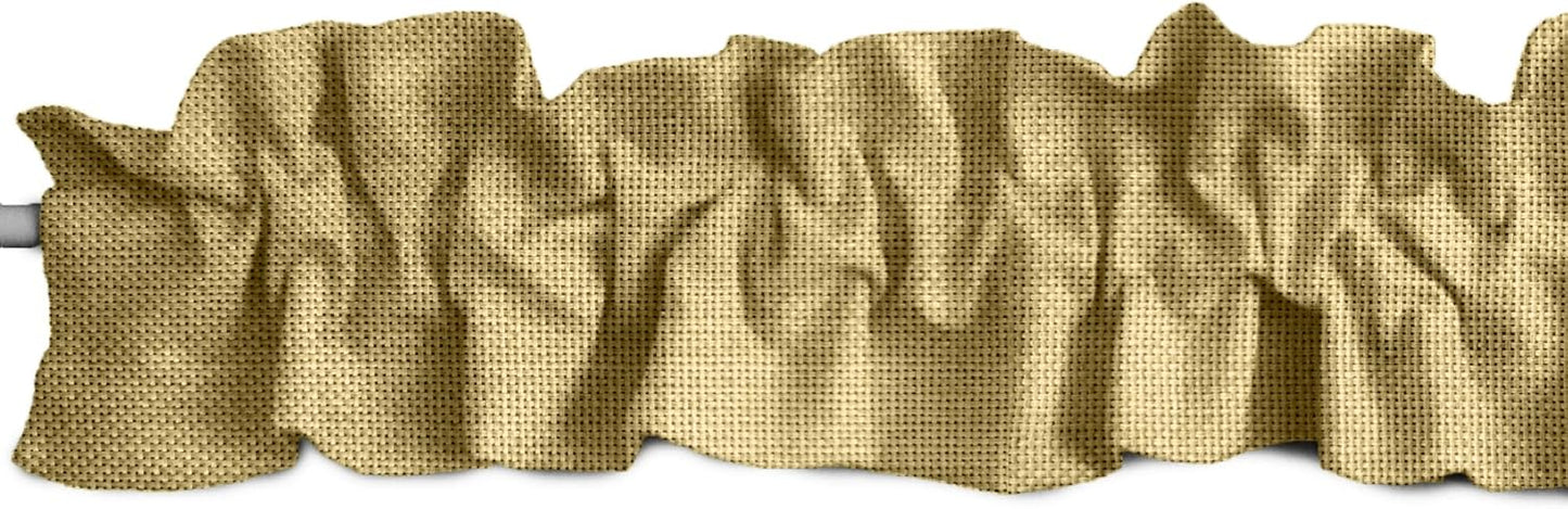 Faux Burlap Sleeve Topper Window Valance for Home Decor
