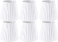 Set of 6 Natural Linen White Clip On Chandelier Lamp Shades - Pack