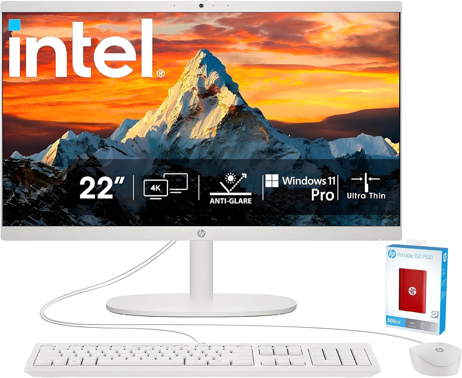HP 22 FHD All-in-One Desktop Computer for Business Use