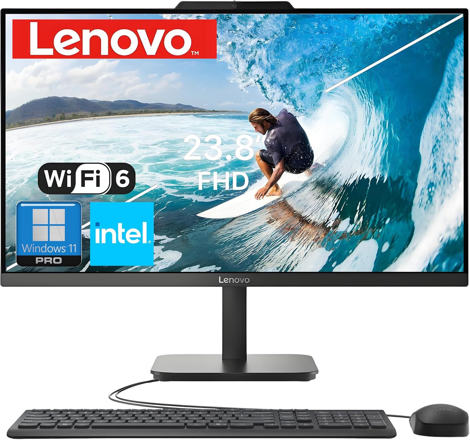 Lenovo 24 FHD All-in-One Desktop Computer for Home Office Use