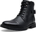 Vostey Men's Motorcycle Combat Ankle Boots - Durable Daily Ride