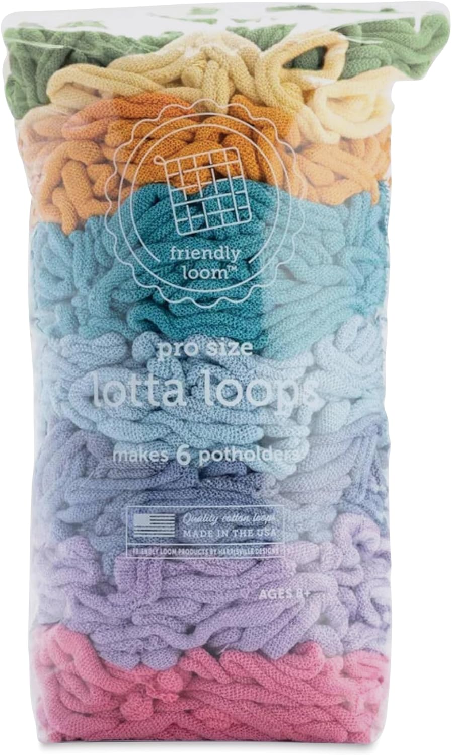 Harrisville Designs Friendly Loom Cotton Weaving Loops for Potholders