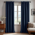 Blackout Curtains Panels for Bedroom - Thermal Insulated Navy Blue