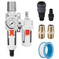 3/8ft NPT Auto-Drain Filter Regulator Lubricator Combo - Compact FRL