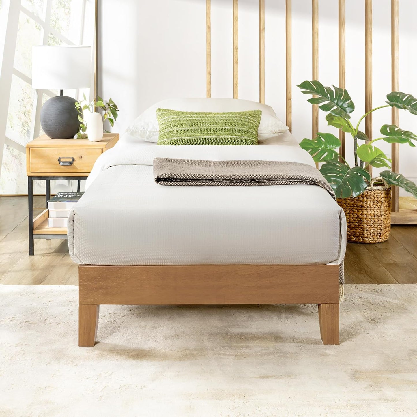 Mellow Naturalista Grand Twin Solid Wood Platform Bed - No Box Spring