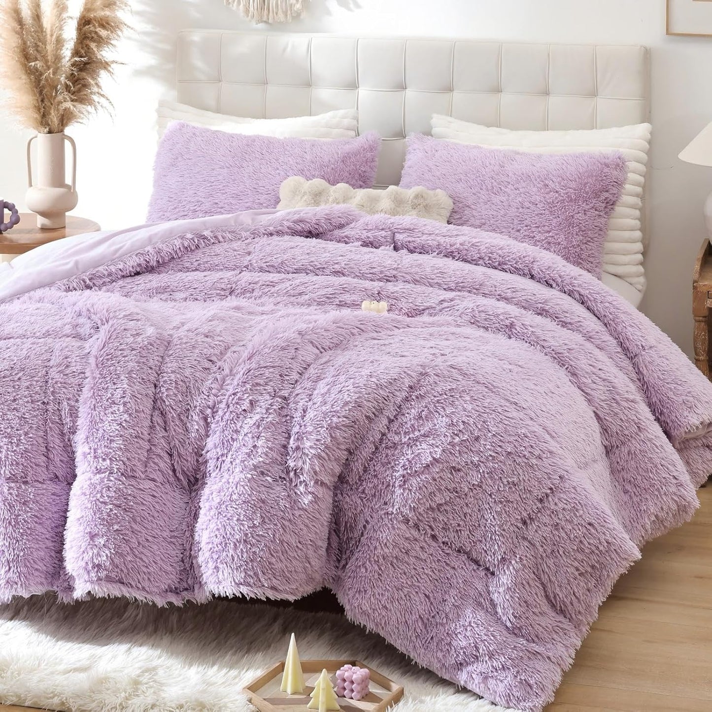Smoofy Fluffy Full Size Comforter Set for Cozy All Season Use