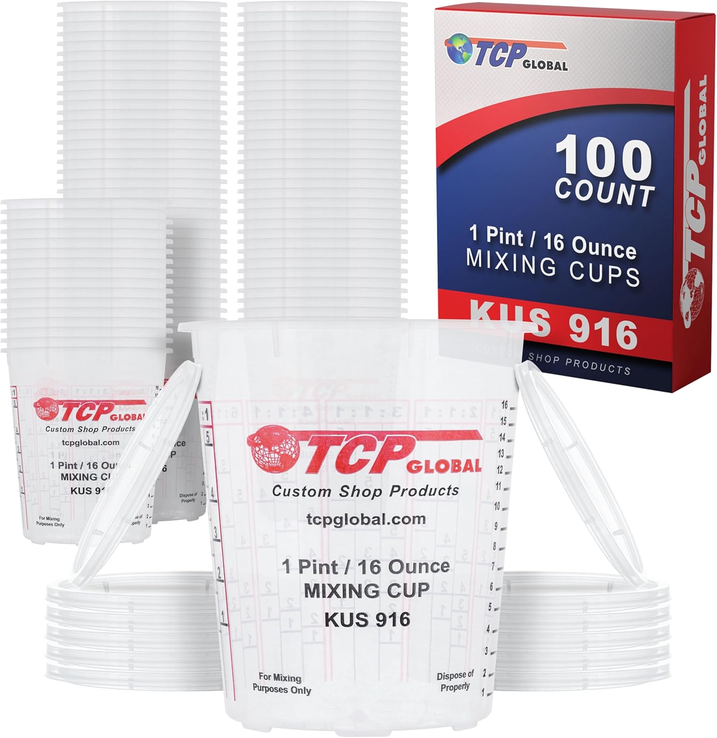 Custom Shop 16-Ounce Mixing Cups for Automotive Painting and Crafts
