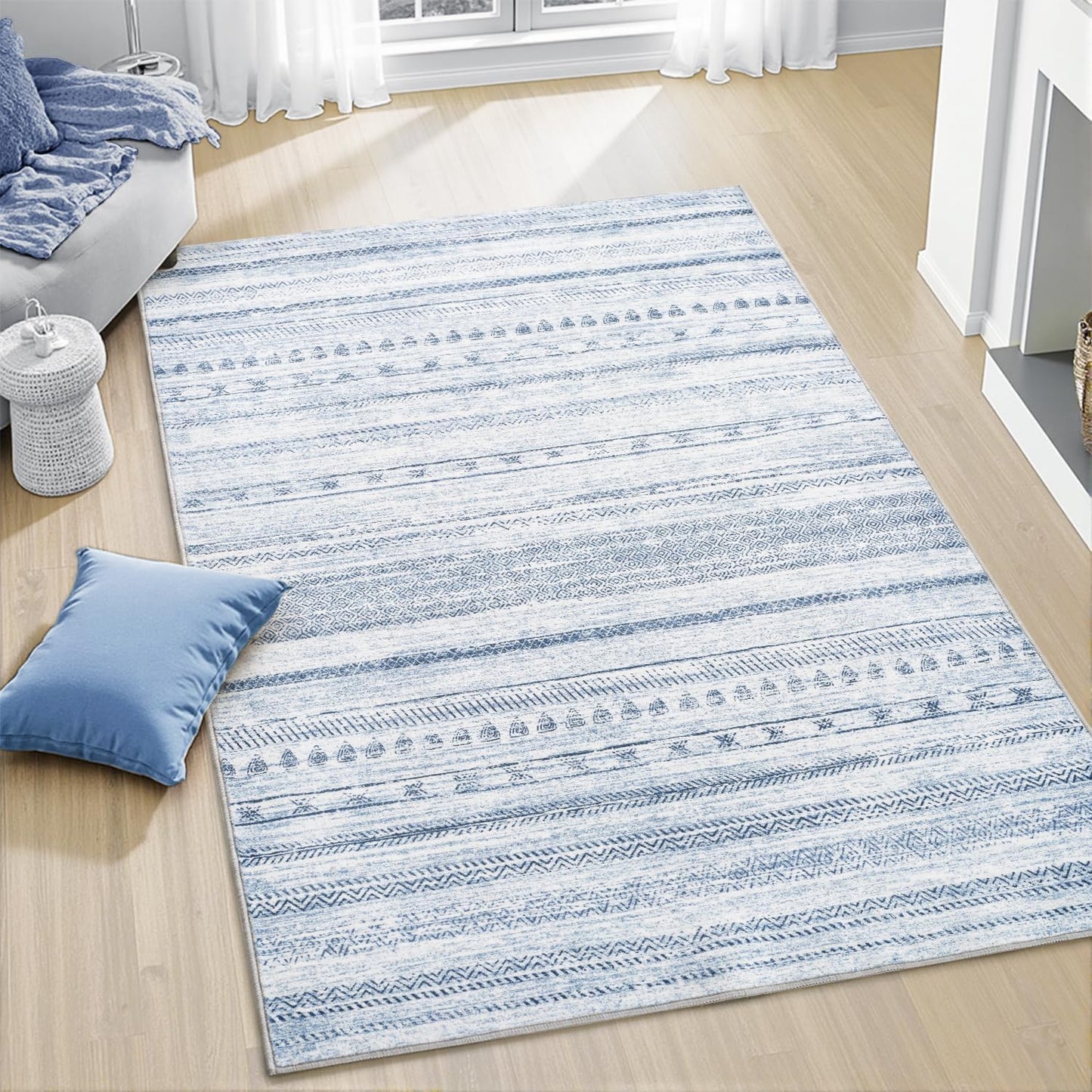 3x5 Area Rug Machine Washable Non Slip Distressed Moroccan Rug