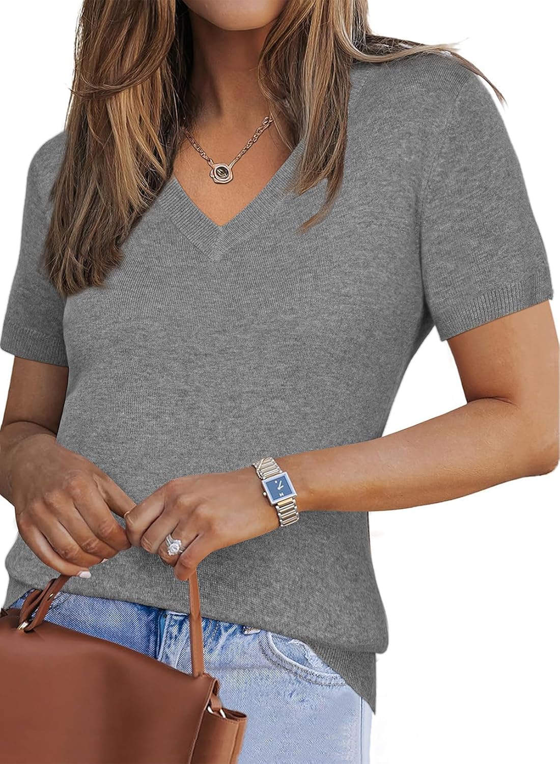 Wool Blend Summer Fall Tops for Women - Lightweight Blouses