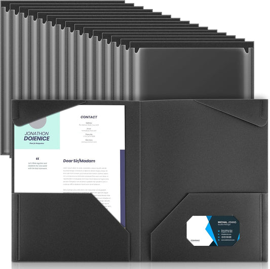 Henoyso 36 Pcs Plastic Folders with Clear Front Pockets