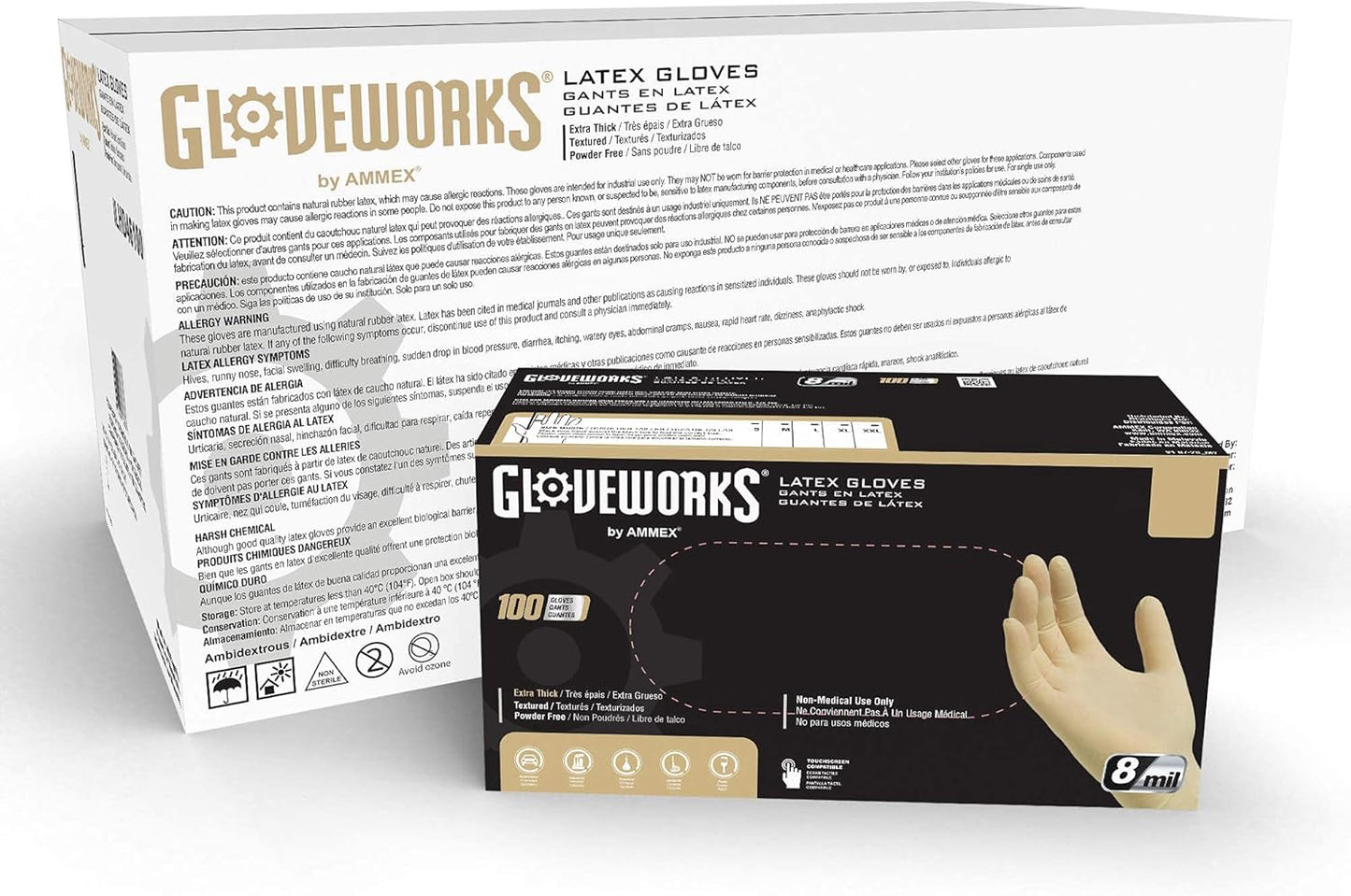 Industrial Strength Latex Gloves - Case of 1000