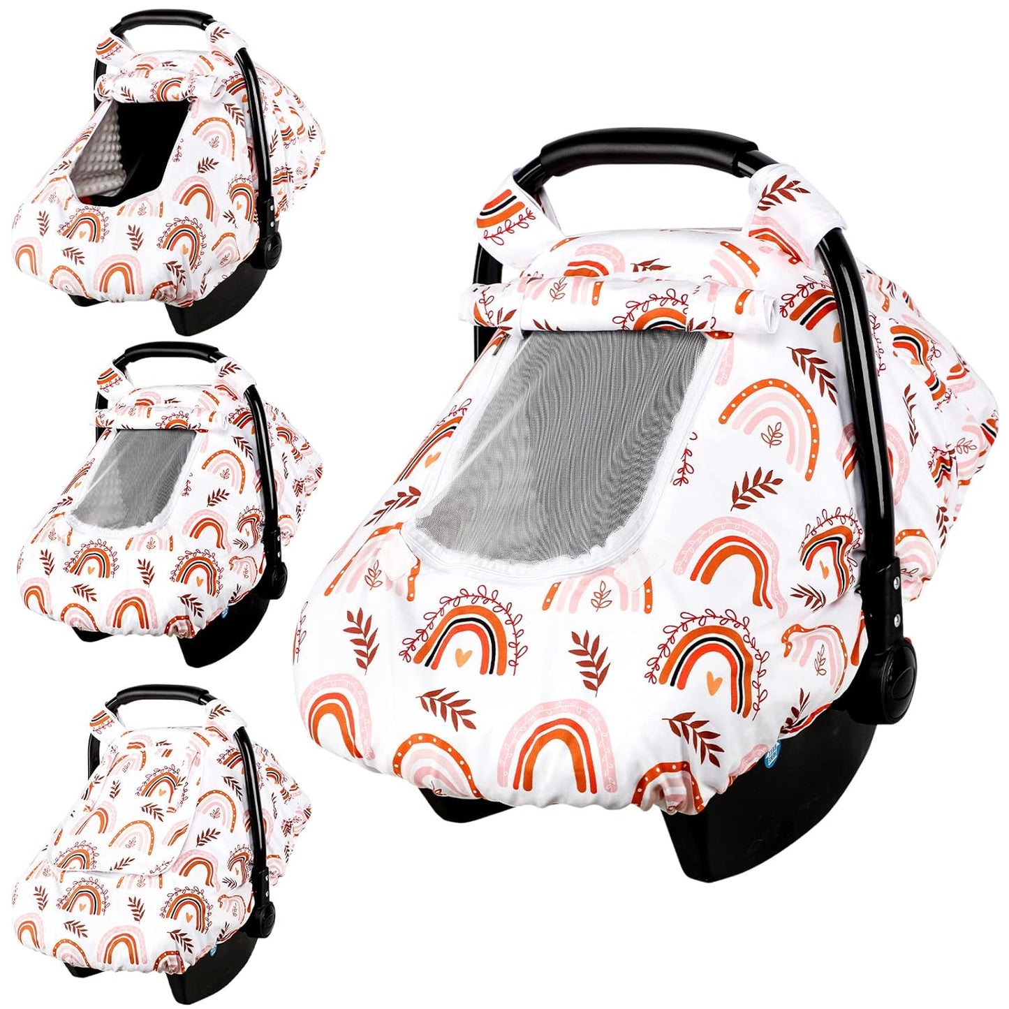Rainbow Infant Car Seat Cover - Breathable Mesh/Fabric