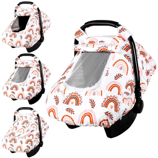 Rainbow Infant Car Seat Cover - Breathable Mesh/Fabric