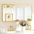 Brushed Gold Frame Mirror 48 x 24 in - Beveled Vanity Mirror