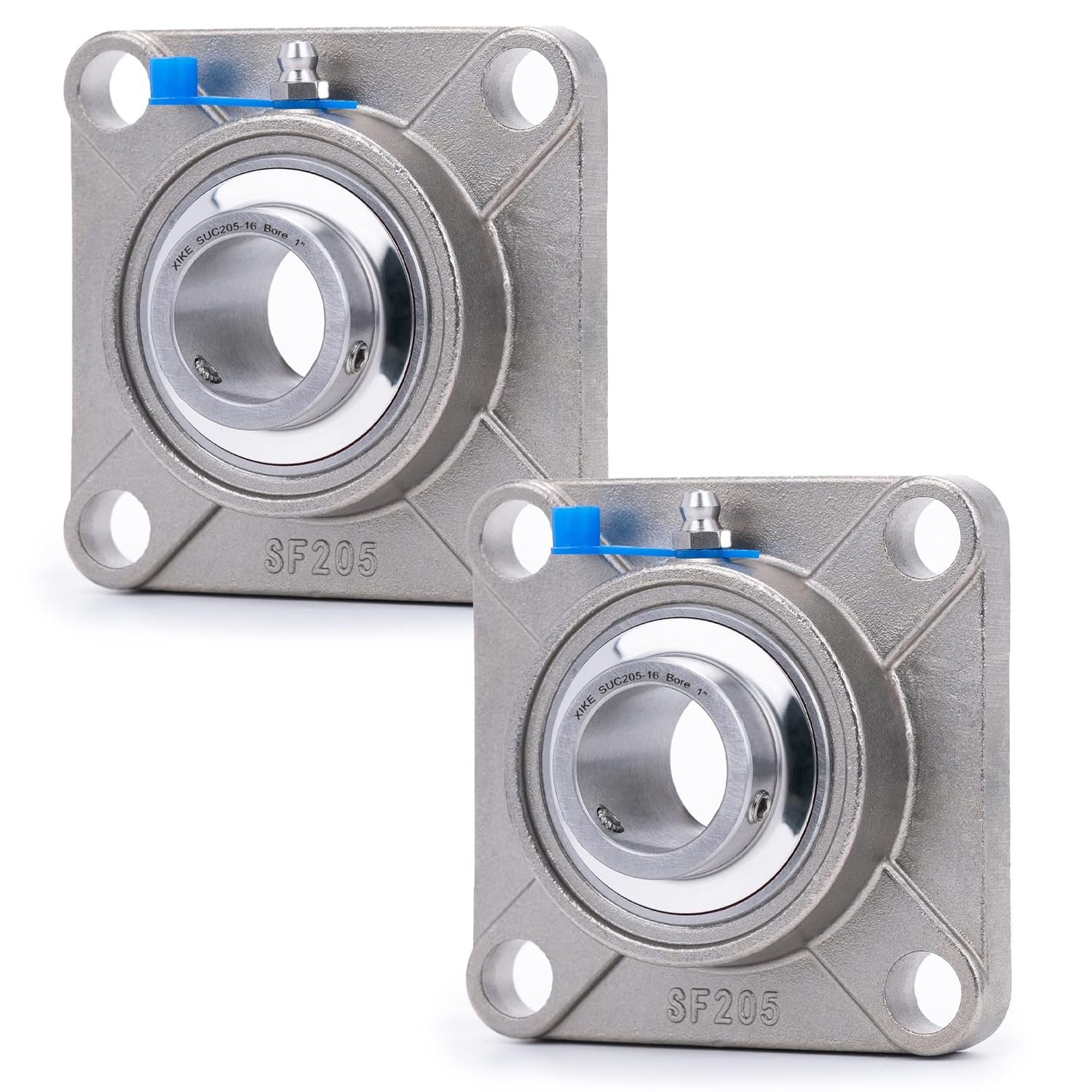 XIKE 2 Pcs SUCF205-16 Stainless Steel Pillow Block Bearings