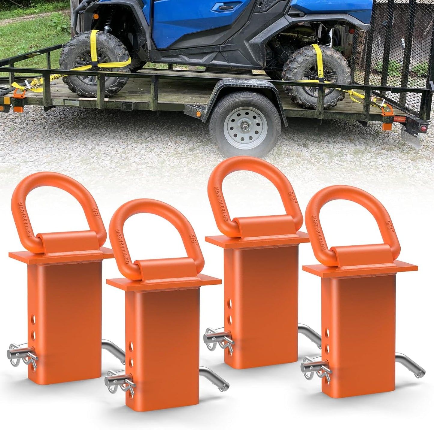 AUH 5/8 Stake Pocket Tie Down D Rings for Heavy Duty Trailers