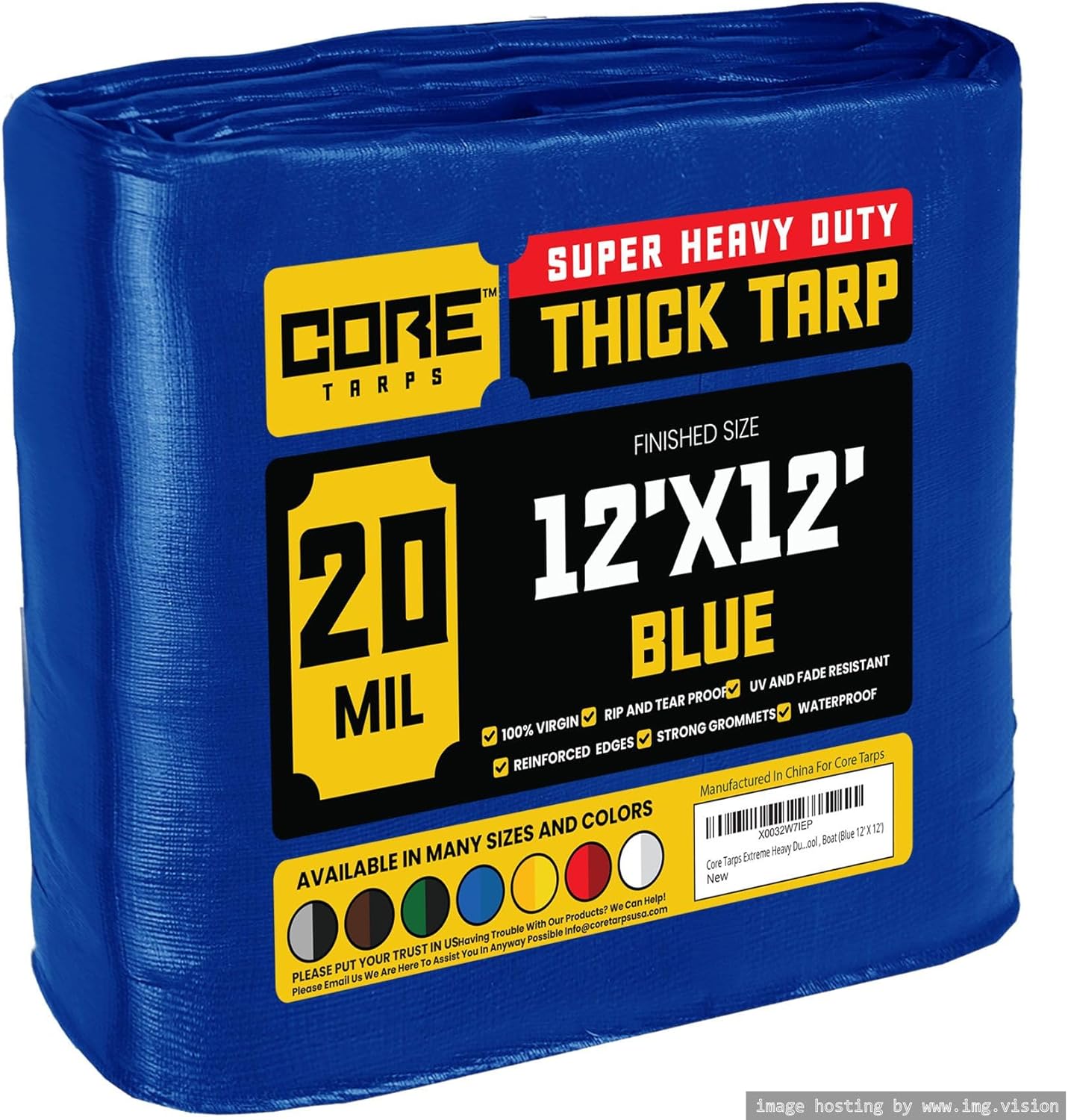 Core Tarps Extreme Heavy Duty 20 Mil Waterproof Tarp Cover