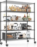 Heavy Duty Storage Shelves 5 Tier Wire Shelving Unit - Rolling Garage