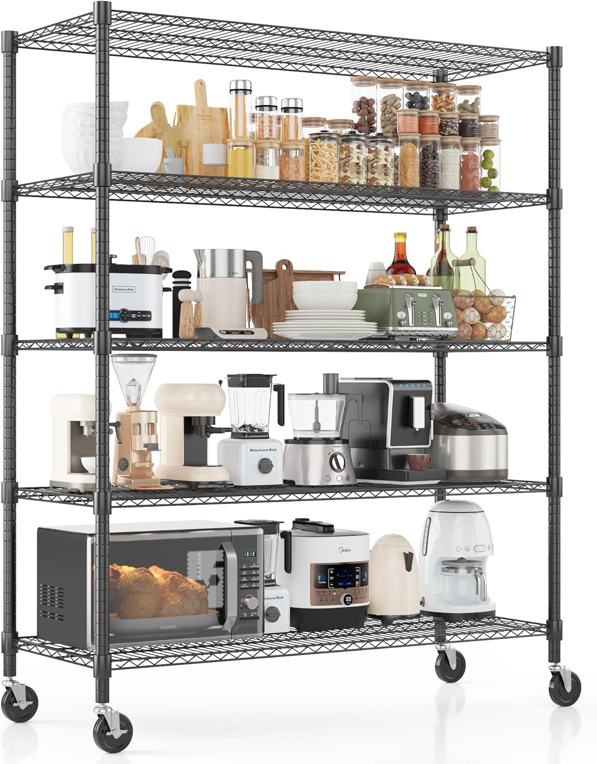 Homdox Heavy Duty Storage Shelves for Garage and Kitchen Use