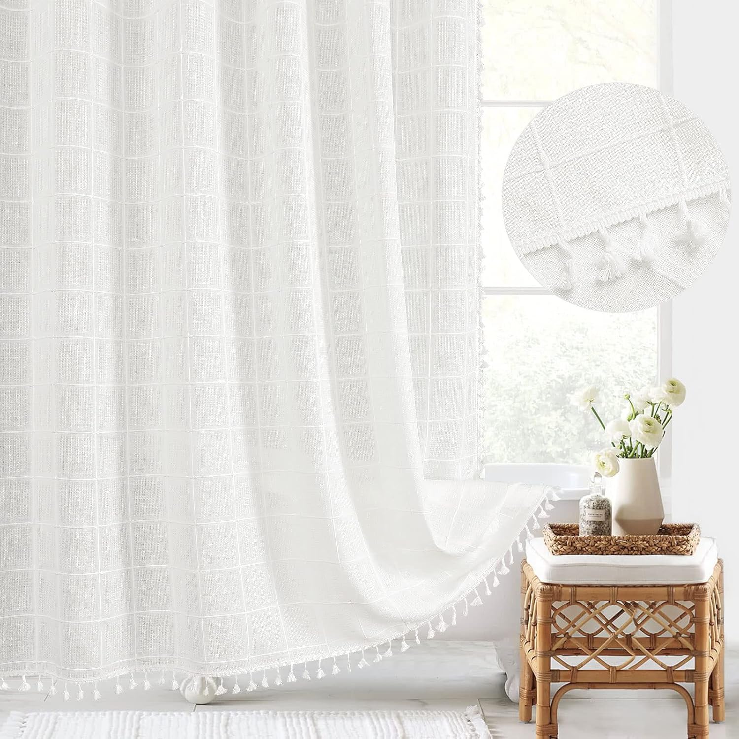 Gibelle Extra Long Shower Curtain 72 x 84 for Stylish Bathrooms
