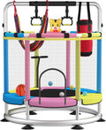 Trampoline for Kids Adjustable Baby Toddler Trampoline with Hoop