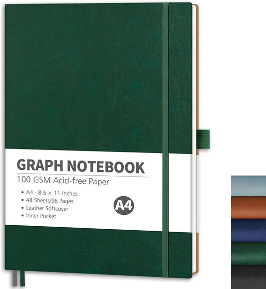 Rettacy A4 Grid Notebook - Thick 100 GSM Paper