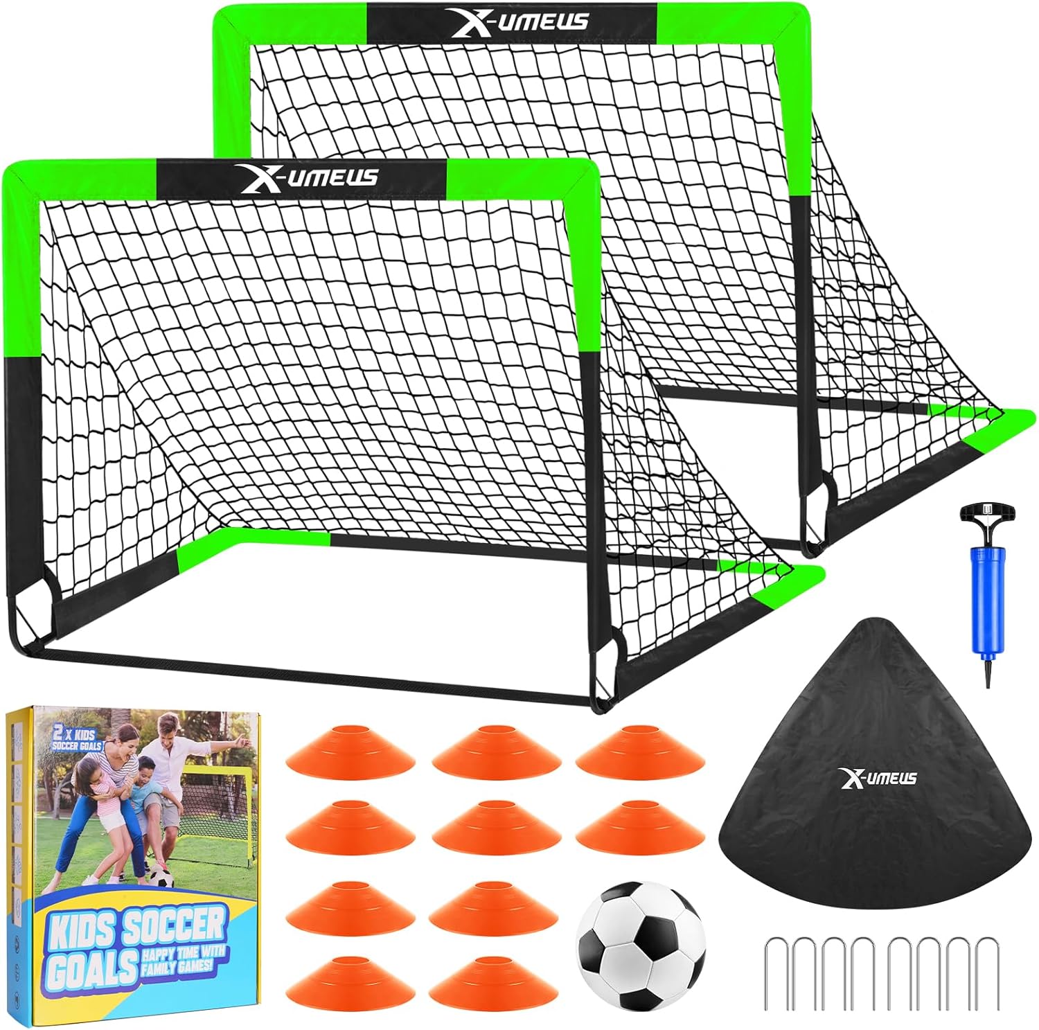 Kids Soccer Goals for Backyard Set of 2 - Perfect for Young Athletes