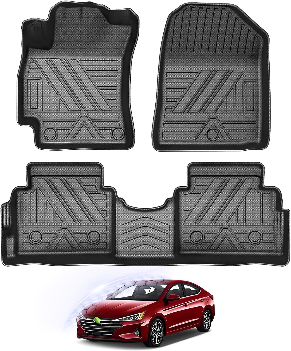 Custom Fit All-Weather Floor Mats for 2017-2020 Hyundai Elantra