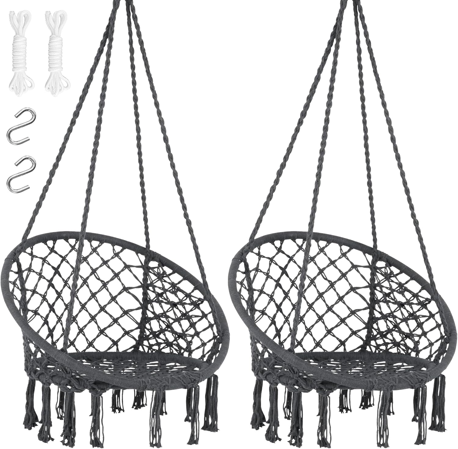 Handmade Macrame Swing Chair for Indoor and Outdoor Use
