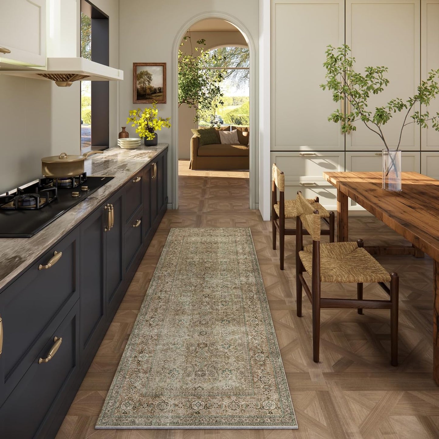Washable Runners for Hallways Kitchen Rug: Soft Non-Slip Carpet