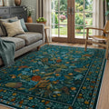 Botanical Floral 5x7 Area Rug - Washable Soft Non-Slip Accent