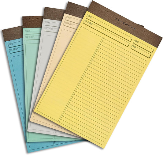 Levenger 5-Pack Freeleaf Cornell Notepads, Multicolored
