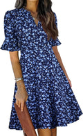 Summer Ruffle Short Sleeve Dress for Women by Mokayee