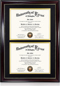 GraduationMall 14x20 Double Diploma Frame - Black over Gold Mat