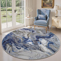 6x6 Round Area Rug for Living Room - Modern Machine Washable Rug