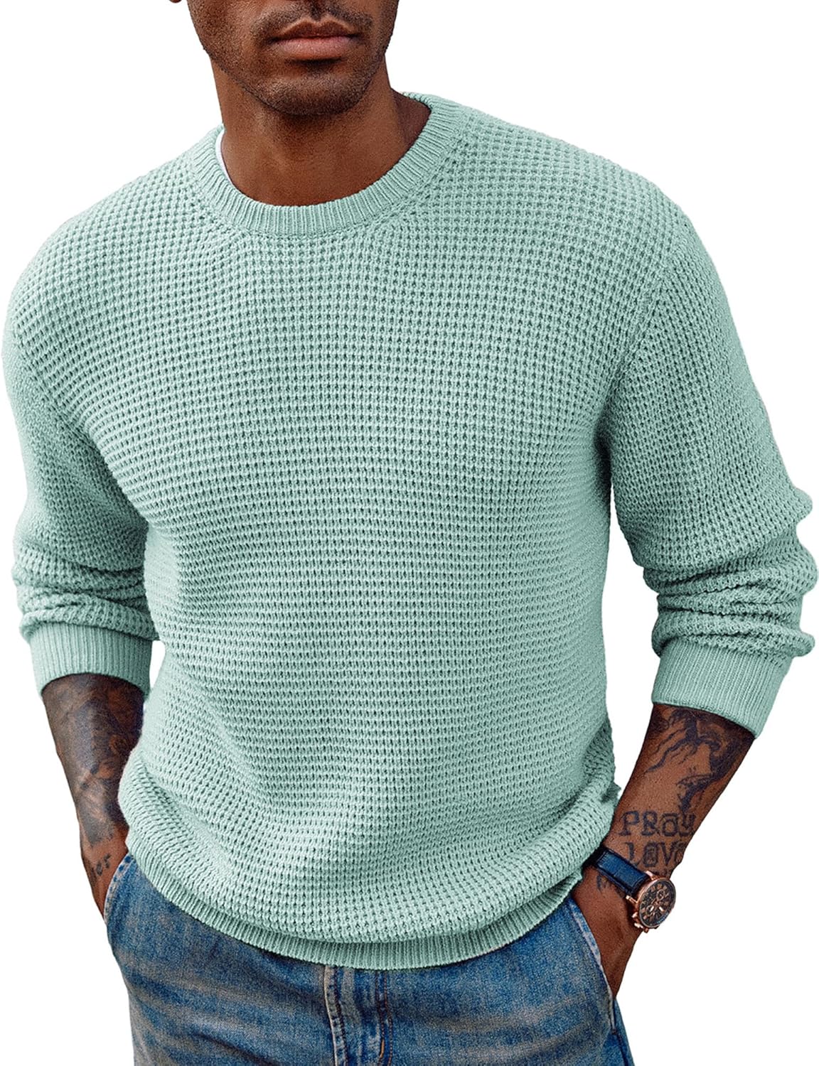 PJ PAUL JONES Mens Crewneck Pullover Sweater for Classic Style