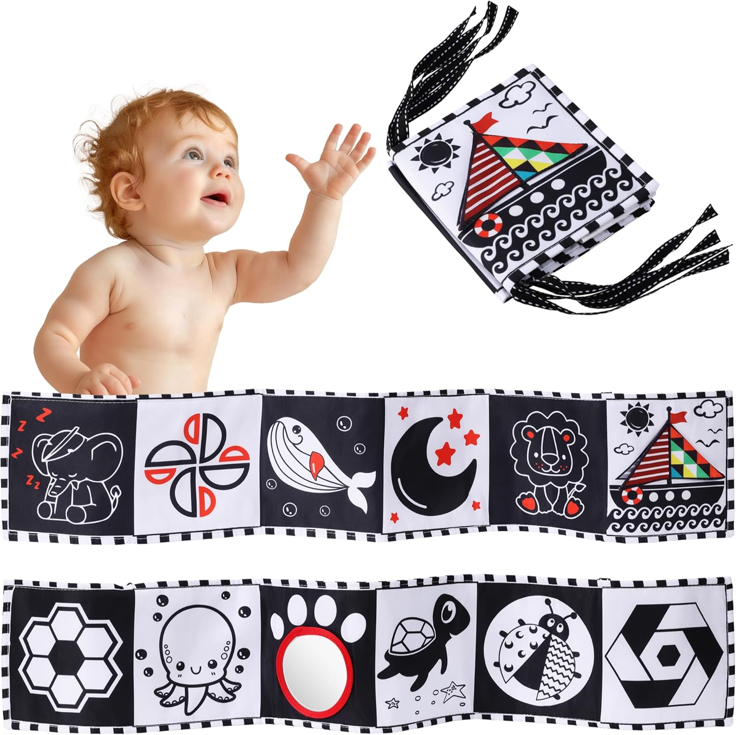 High Contrast Baby Book for Stimulating Sensory Development