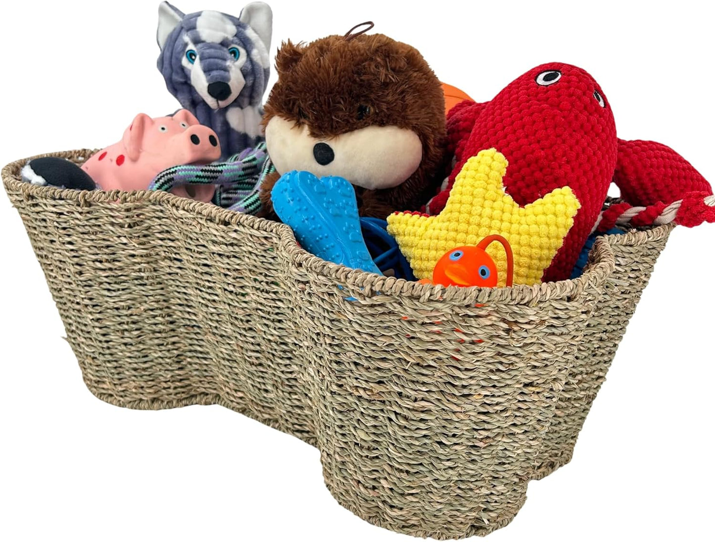 Bone Shaped Dog Toy Basket for Stylish Pet Storage Solution