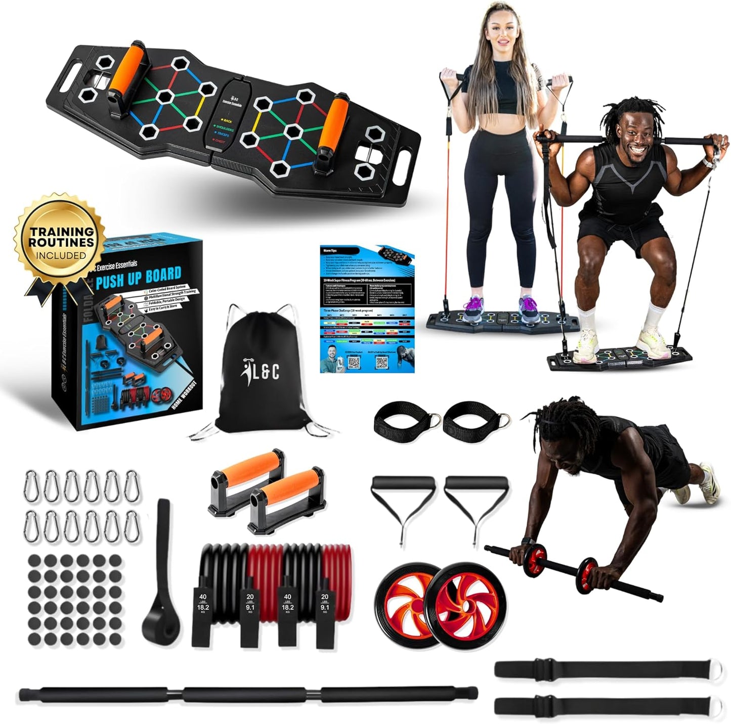 Push Up Board for Full Body Workout - Portable Home Gym Tool