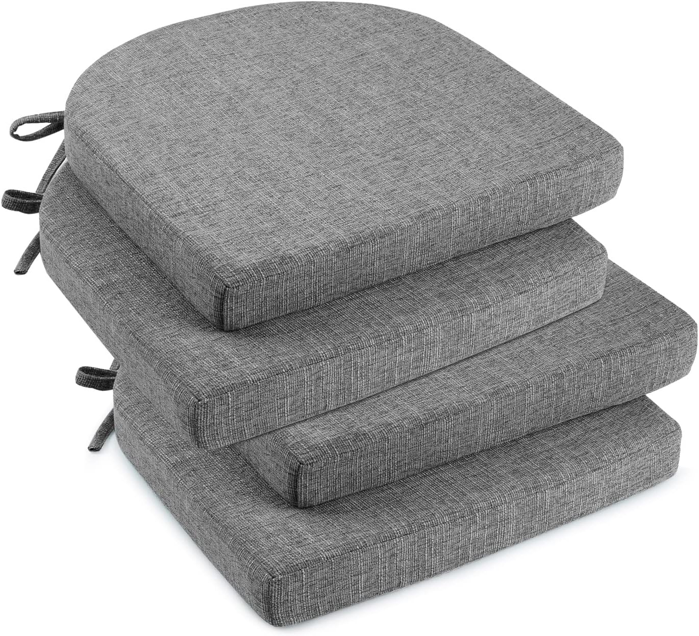 Downluxe Indoor Chair Cushions for Dining Chairs, Dark Grey